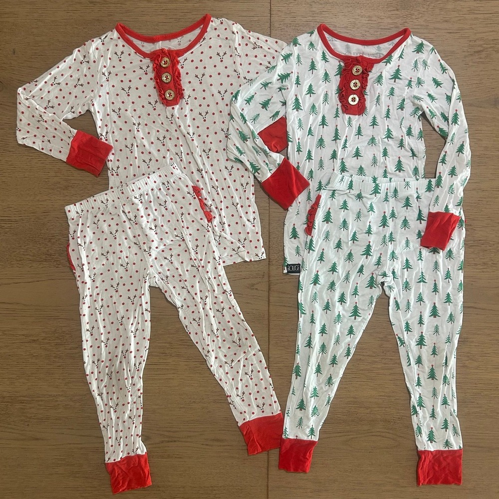 Girls 5T Holiday Christmas Bamboo Pajama Bundle 2 Pairs